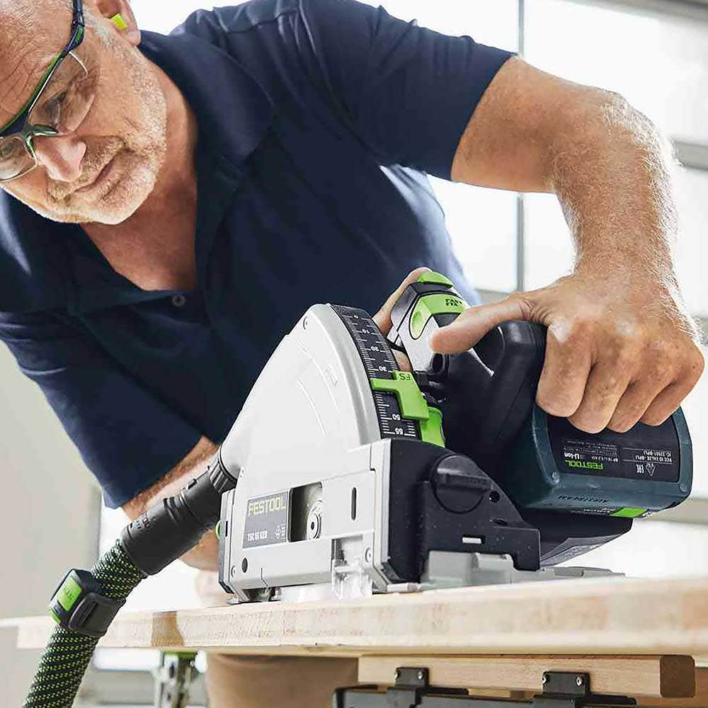 Kit de serra de imersão sem escova FESTOOL 18V com 2 baterias de 5,2 Ah e 160 mm TSC 55K Bluetooth XL (577113)
