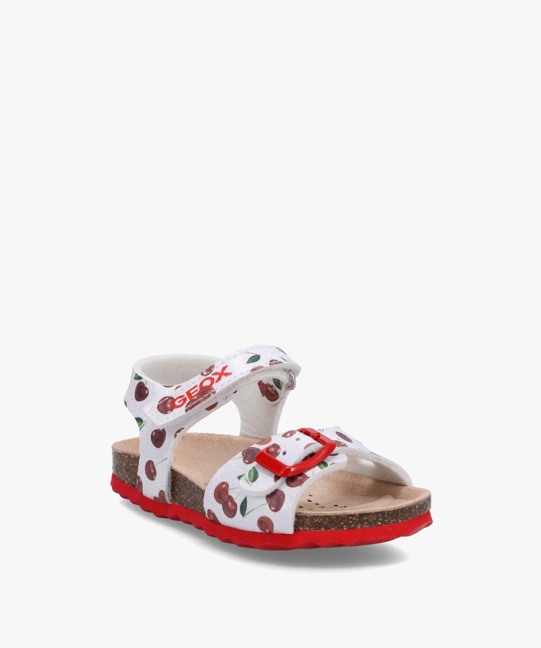 Sandales bébé fille à scratchs imprimées cerises - Geox blanc | GEMO