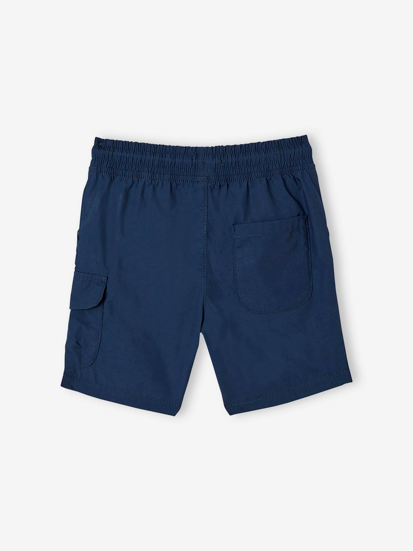 Bermuda battle facile à enfiler garçon en popeline craquante bleu jean