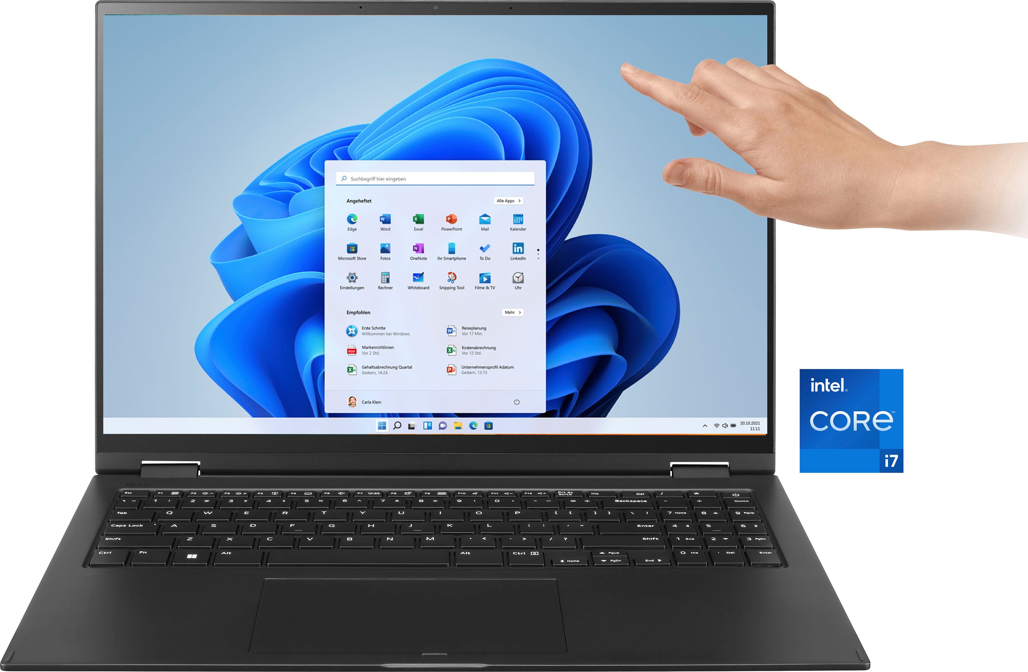 LG gram 16T90R-G.AA78G Convertible Notebook (40,6 cm/16 Zoll, Intel Core i7 1360P, Iris Xe Graphics, 1000 GB SSD)