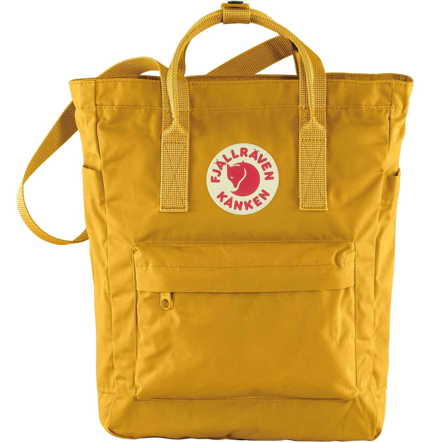 Fjällräven Umhängetasche Fjällräven Shopper/Rucksack 2in1 Kanken Totepack ochre (Stück, Stück), Reißverschluss