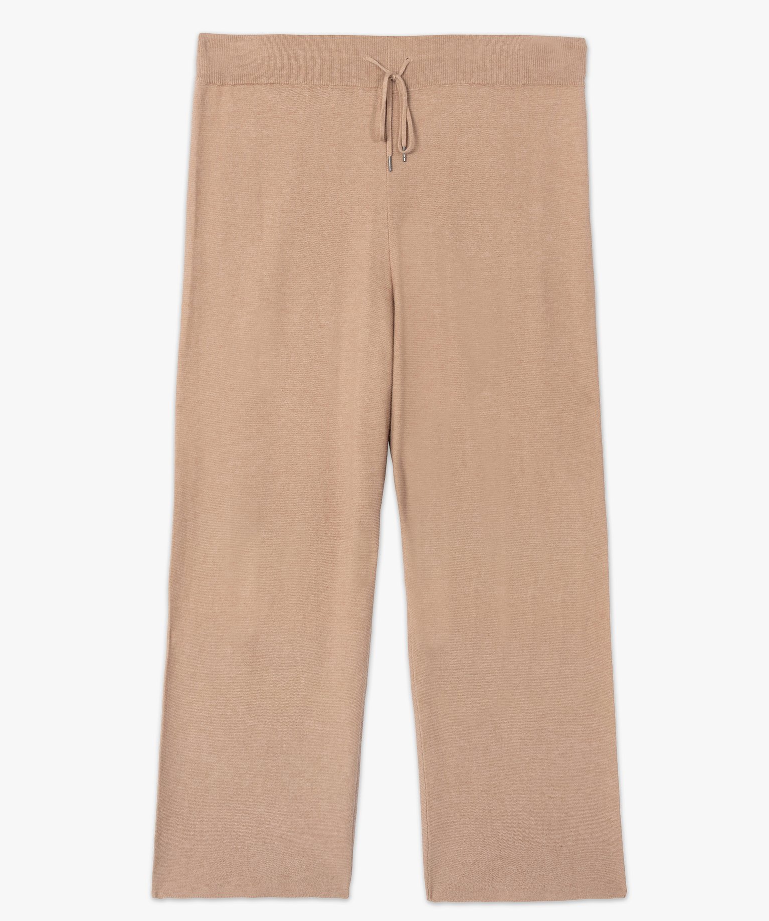 Pantalon femme grande taille en maille souple avec large cei... beige fonce | GEMO