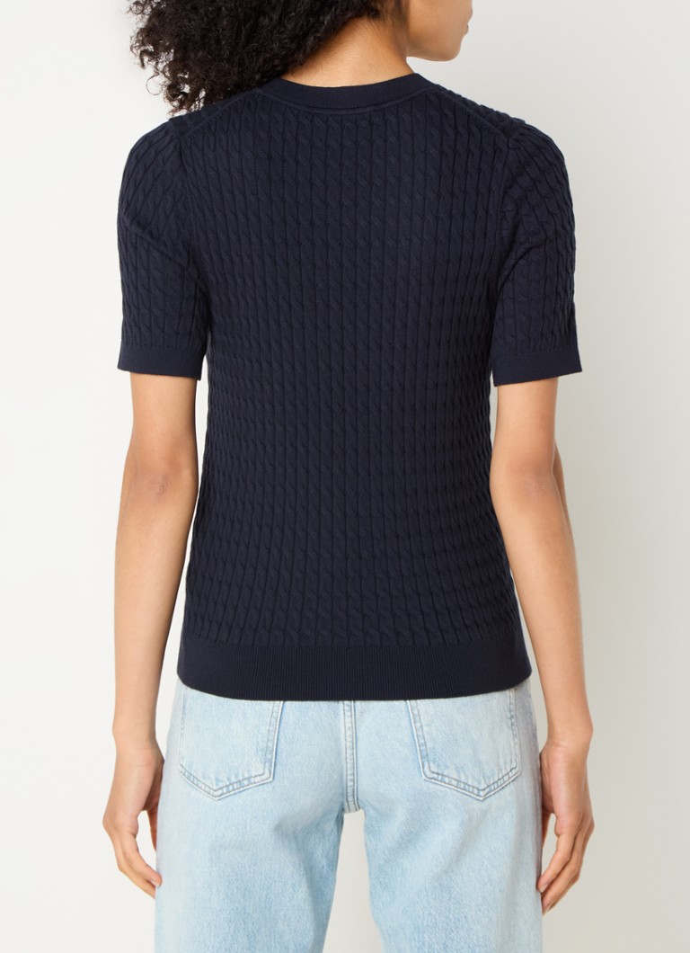 Tommy Hilfiger Cable knit top with logo embroidery