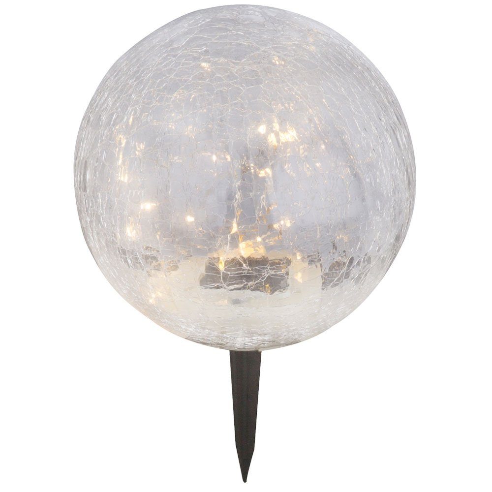etc-shop LED Solarleuchte, LED-Leuchtmittel fest verbaut, Neutralweiß, LED Solar Erdspieß Außenleuchte Solarlampe Solarkugel