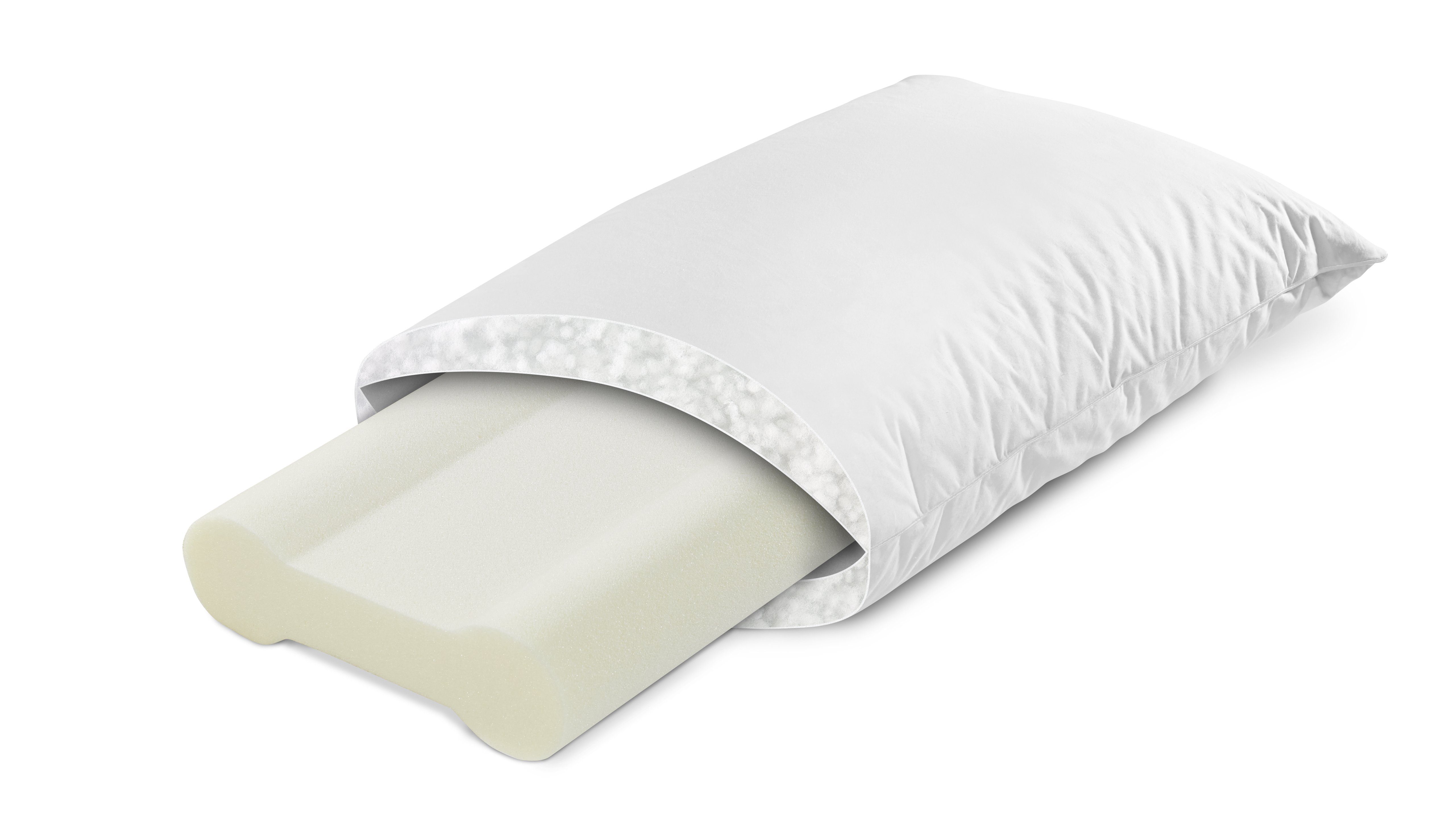 3-Kammer-Kopfkissen Stützkissen Finn mit Viscoschaum, Irisette Sale, Füllung: Außenhülle: 100% Polyester - Hohfaserkugeln, Bezug: hautfreundlich, Seitenschläfer, Bauchschläfer, Rückenschläfer, körpergerechte Lagerung mit Kuschelfaktor, allergikergeei