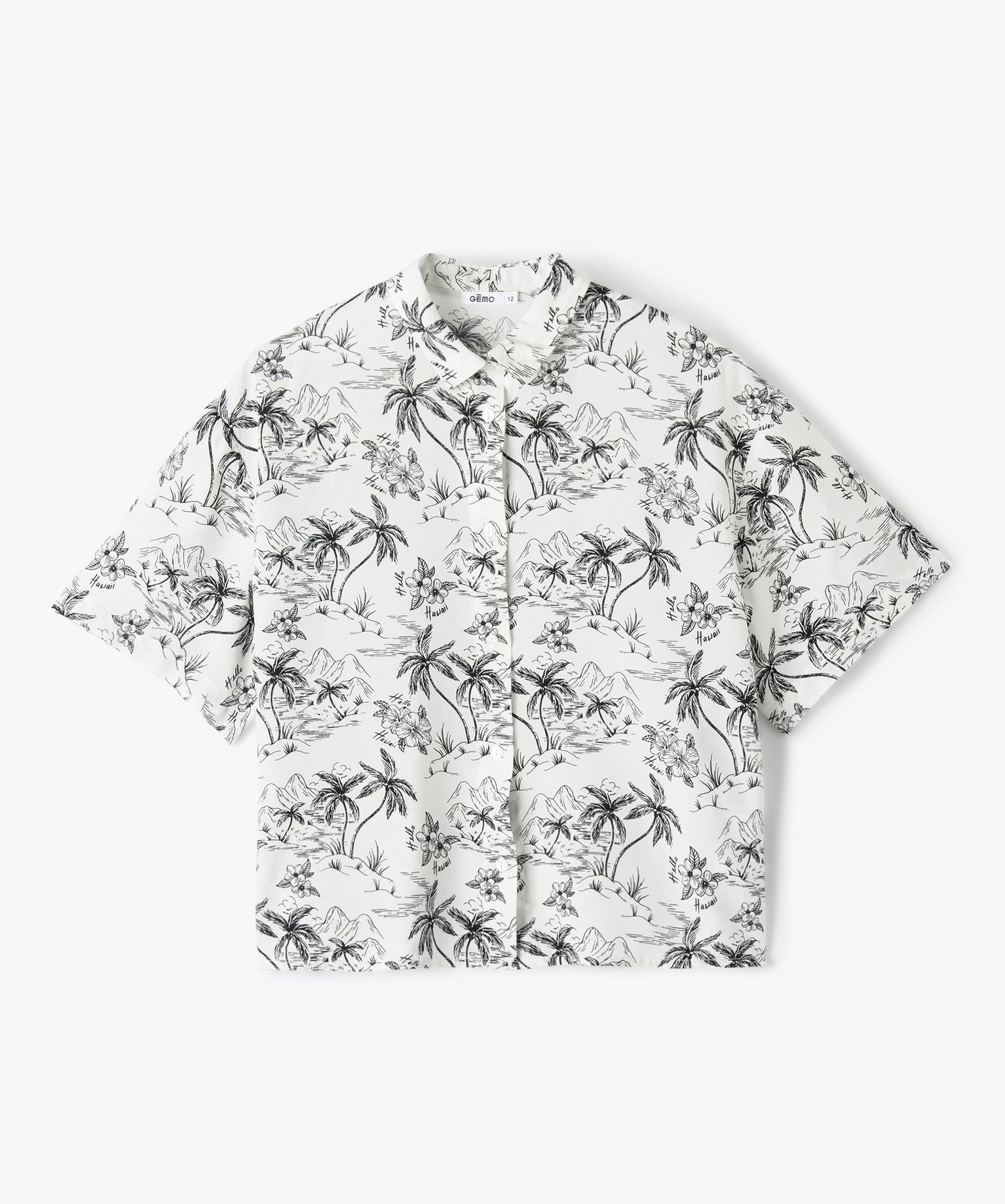Chemise fille fluide et large à manches courtes imprime | GEMO