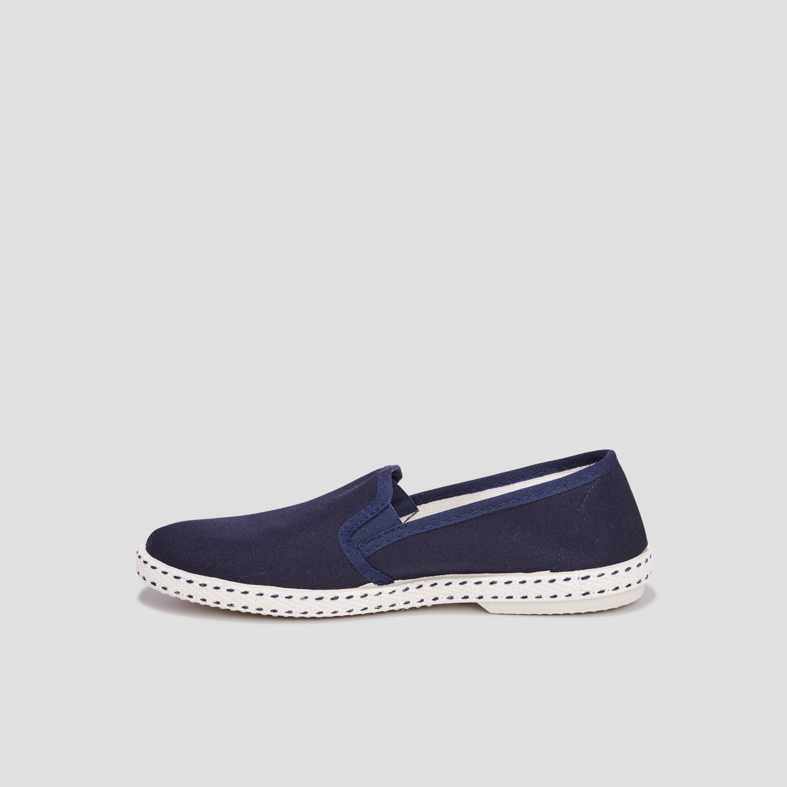 Espadrilles plates à détails tressés bleu homme | La Halle