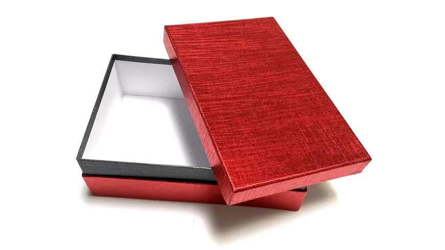 Kartonage Rot - Metallic-Look 30x19x10cm