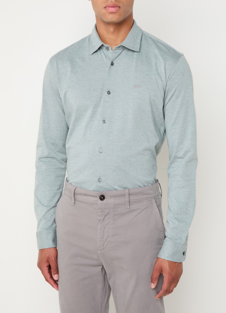 Camisa HUGO BOSS Mysoft_2_M de corte regular com bordado do logotipo