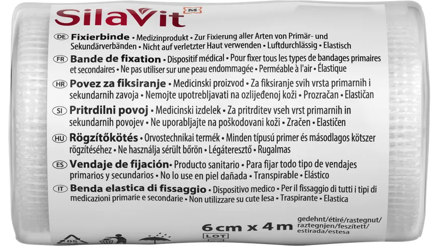 SilaVit Fixierbinde 6 cm Breite 4 m