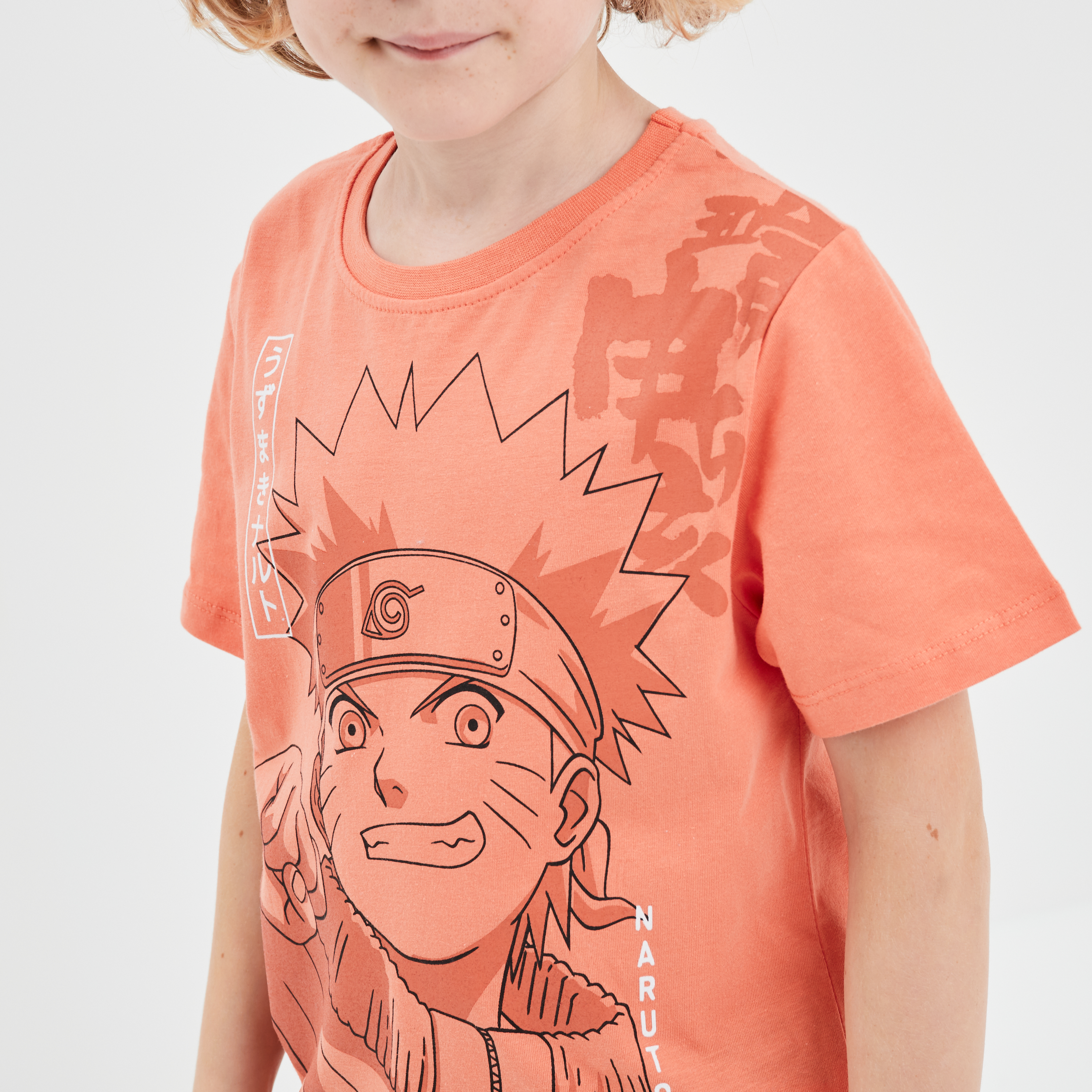 T-shirt droit manches courtes Naruto orange foncé garçon | La Halle