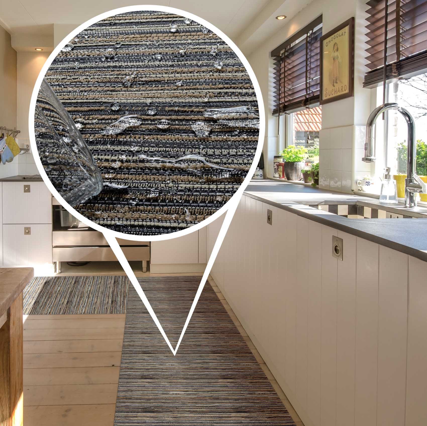 Küchenläufer Küchenläufer Läufer Küchenteppich Teppich Textil RANNA Premium Streife, ANRO, Rund, Höhe: 3 mm, Textil
