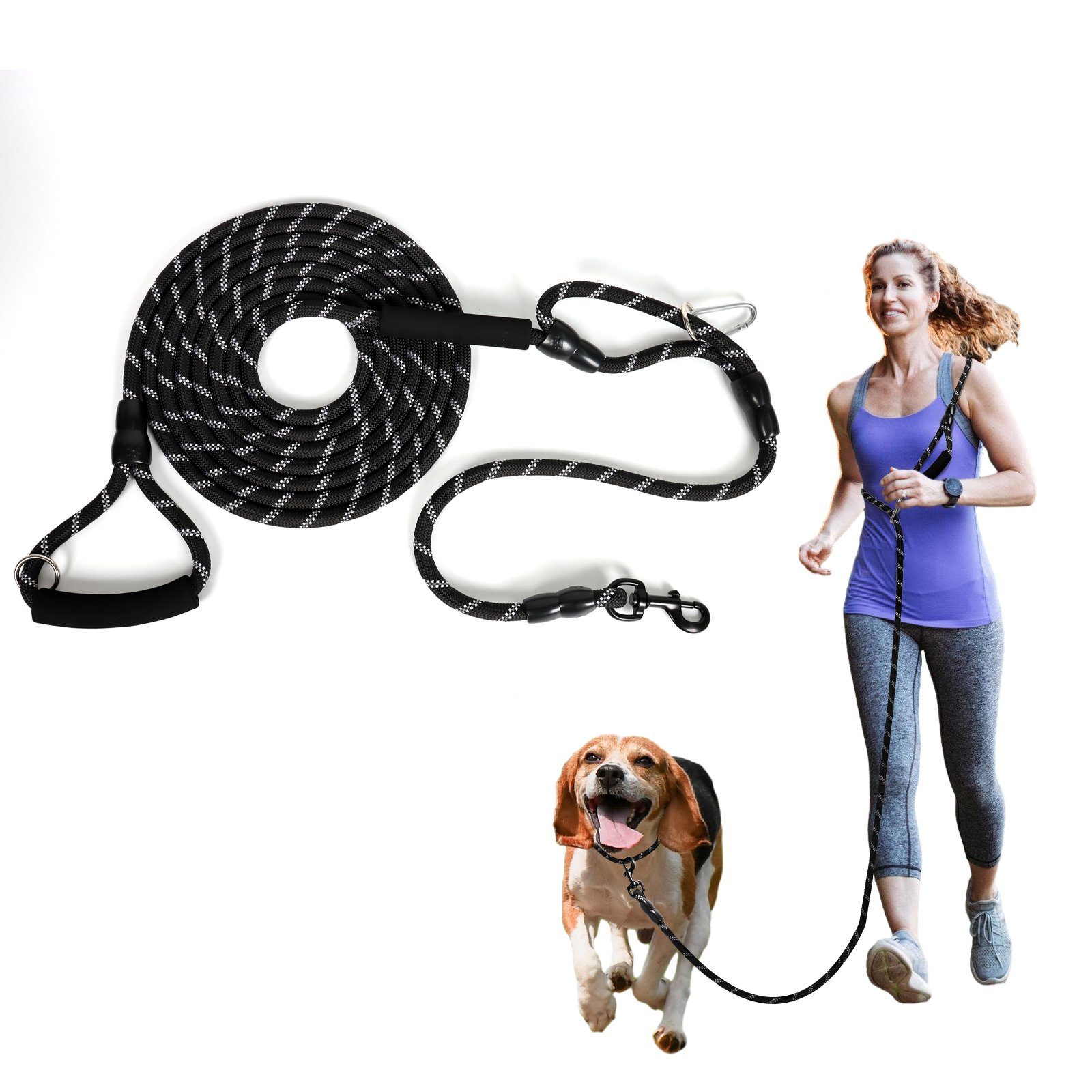 CALIYO Führleine Schleppleine für Hunde,5M 10M Starke Hundeleine mit Gepolsterter Griff, Nylon, Trainingsleine Laufleine für Welpen Kleine Mittlere Große Hunde