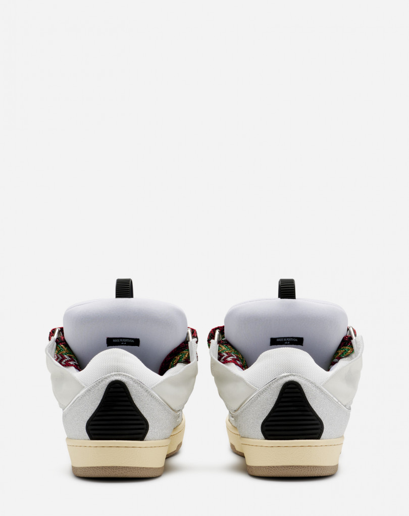 SNEAKERS CURB EN CUIR ET MATIÈRES TECHNIQUES GLITTER