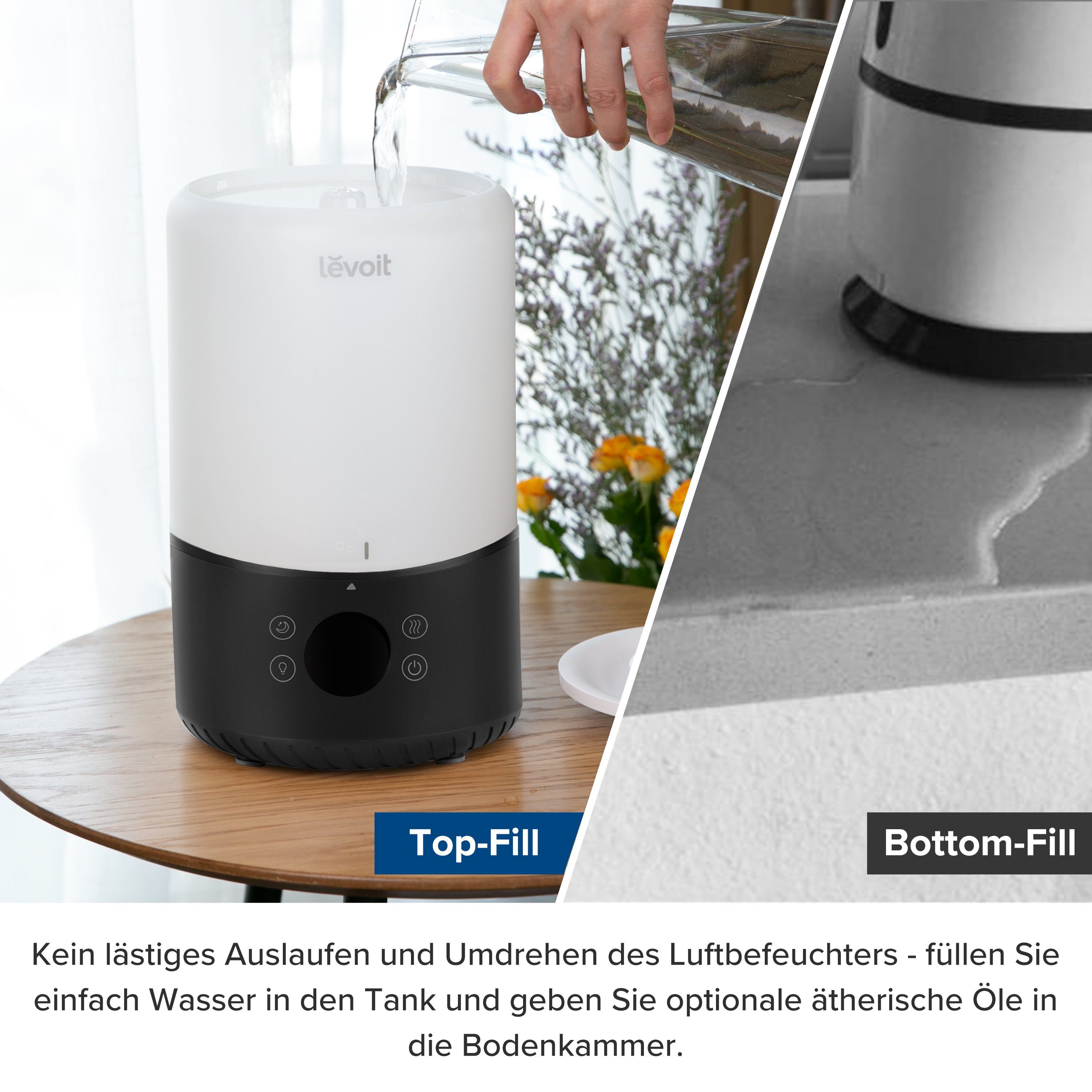 Levoit Luftbefeuchter, Dual 200S Pro Smart Top-Fill Humidifier, Levoit, 3,00 l Wassertank