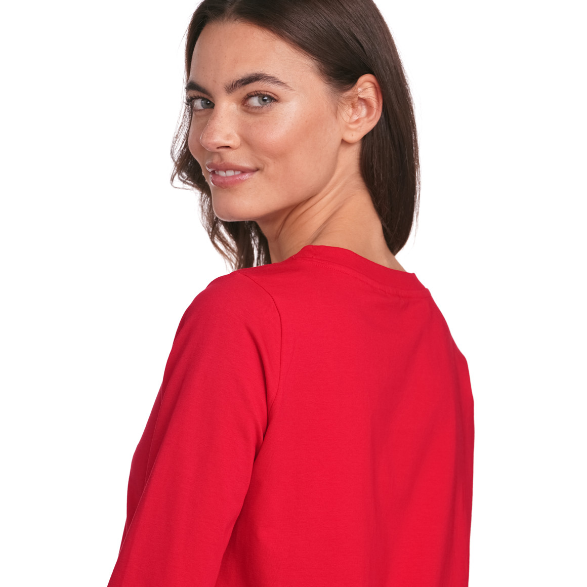 Minnie Maus Weihnachtslangarmshirt mit Print rot