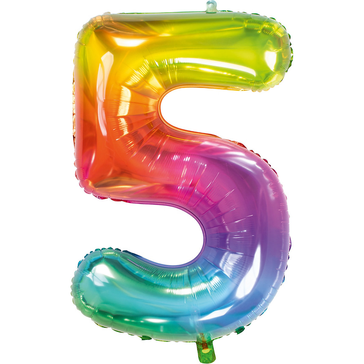 Folienballon Yummy Gummy Regenbogen Zahl 5, ca. 81 cm
