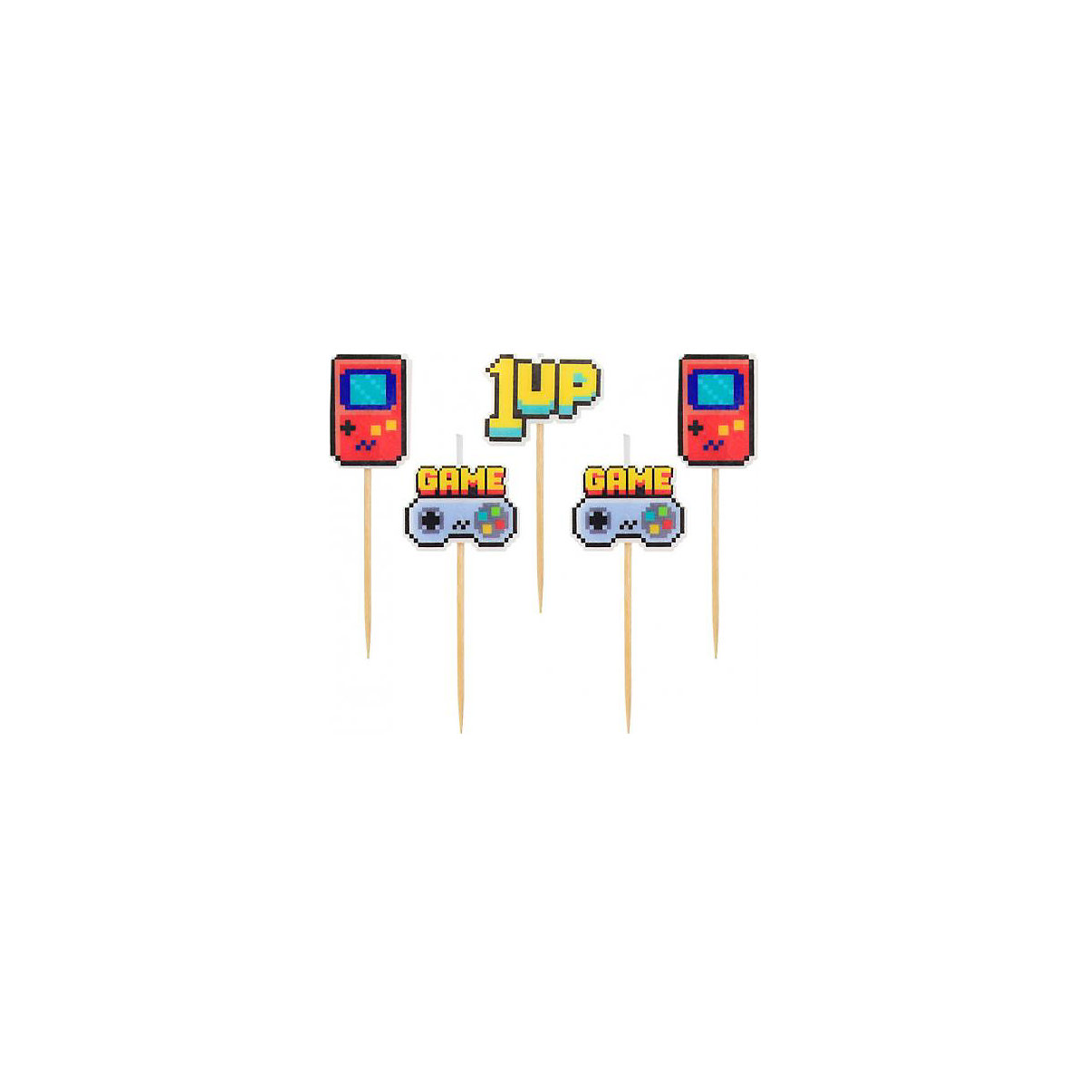 Kerzenpicker Kuchenkerzen Mini Gaming, 5 Stück