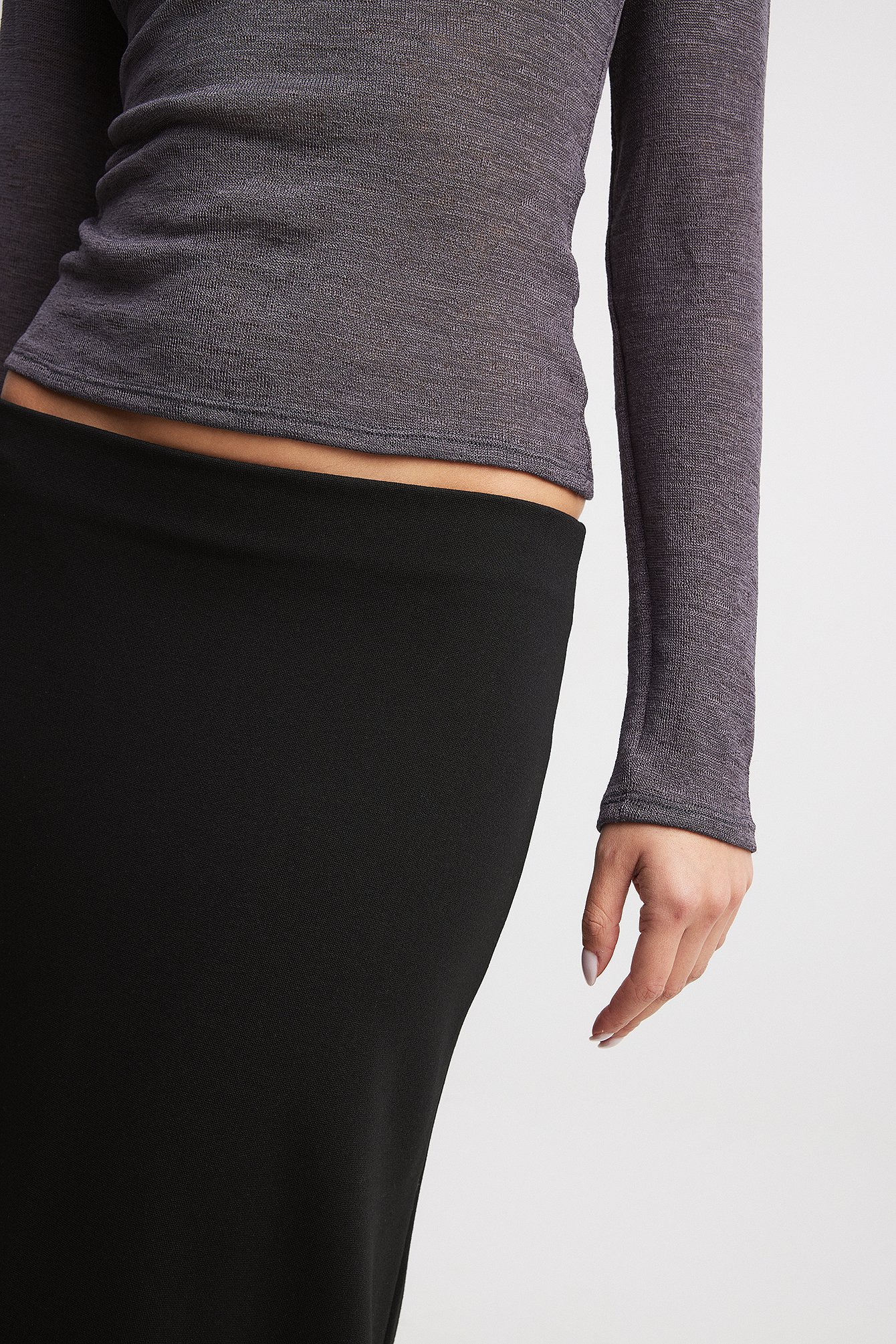 Maxirock aus Jersey mit niedriger Taille