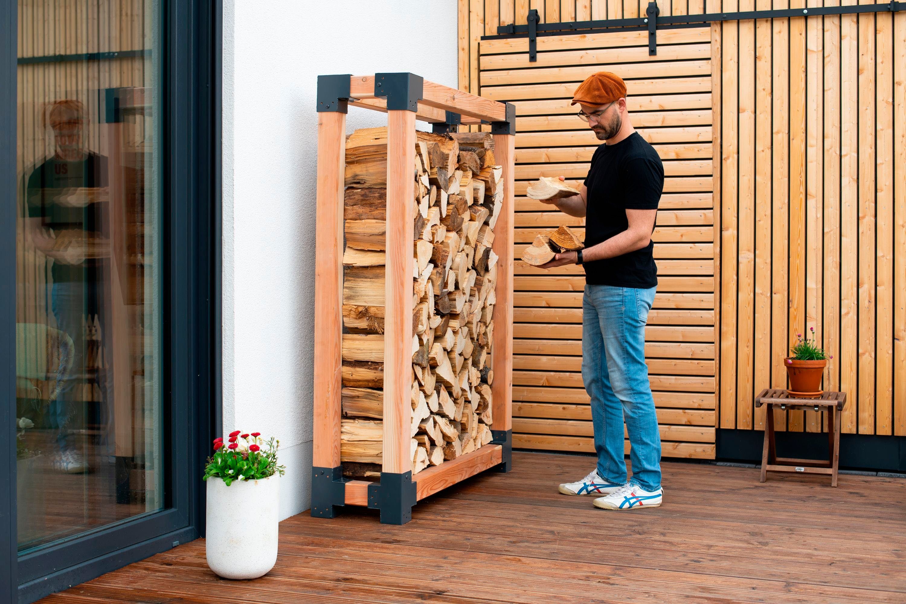 50NRTH Kaminholzregal Michel XL, BxTxH:138x40x180 cm