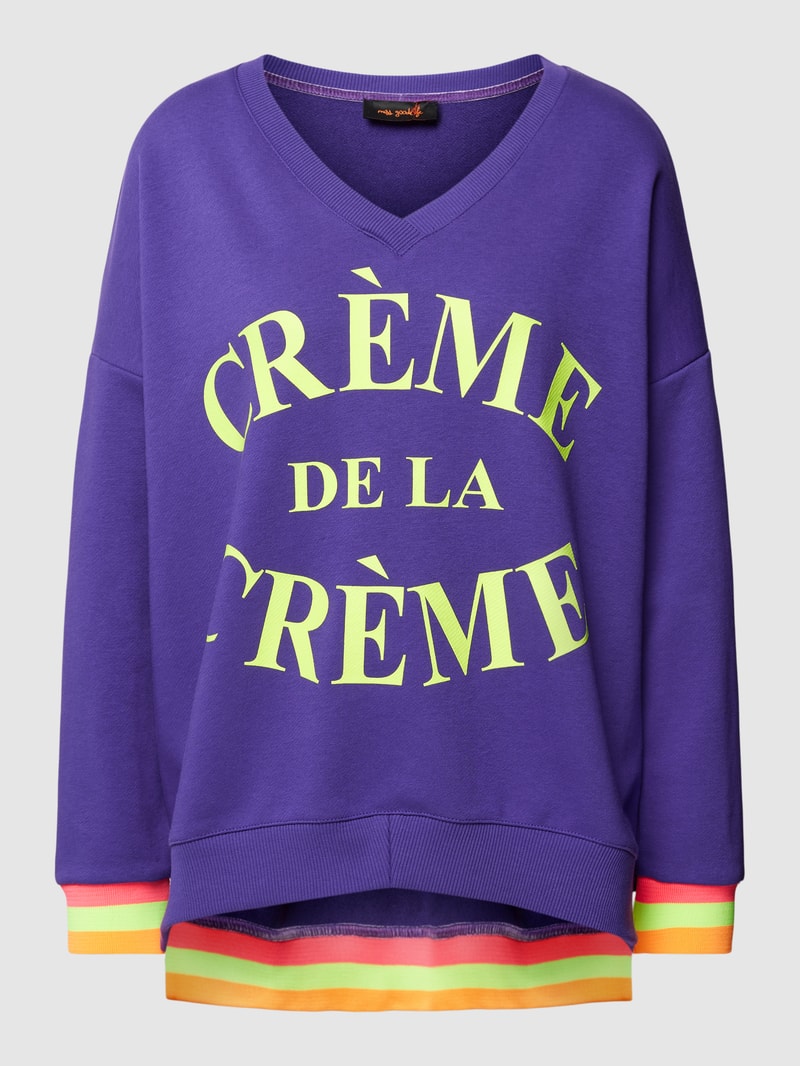 Sweatshirt mit Statement-Print in lila