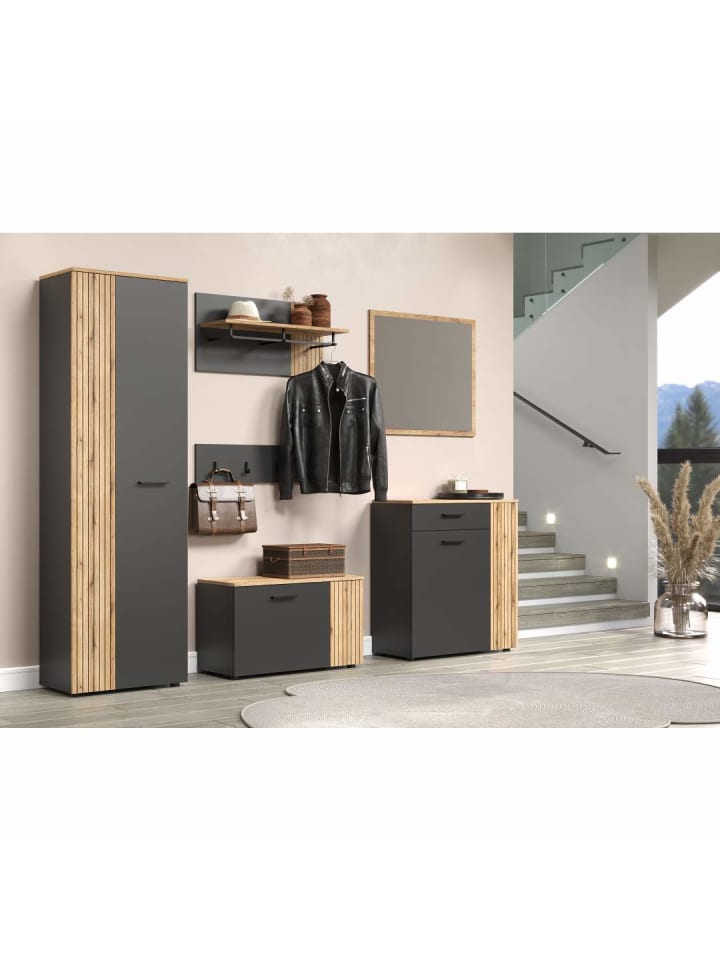 ebuy24 Garderobenmöbel Esteban Grau 250 x 36 cm günstig kaufen onesize
