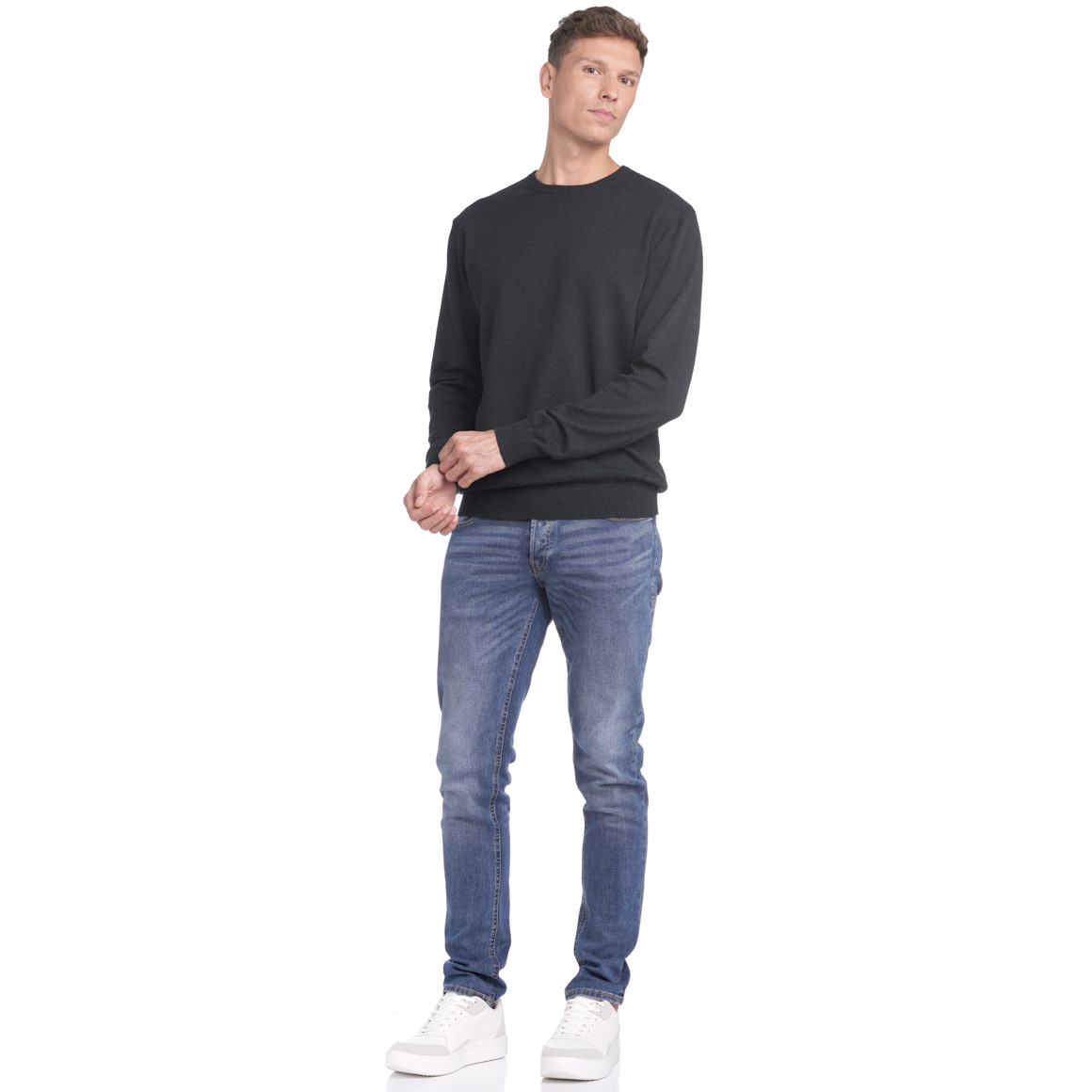 Herren Feinstrickpullover mit Rundhals