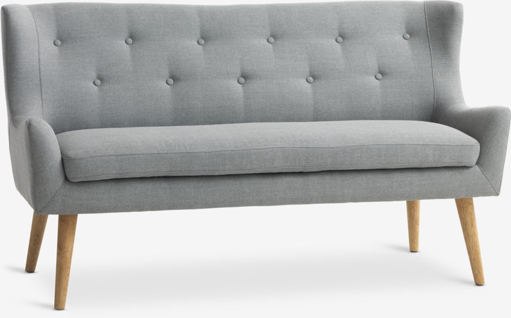 SVELVIK Sofa SVELVIK 2-osobowa jasnoszara tkanina/natura