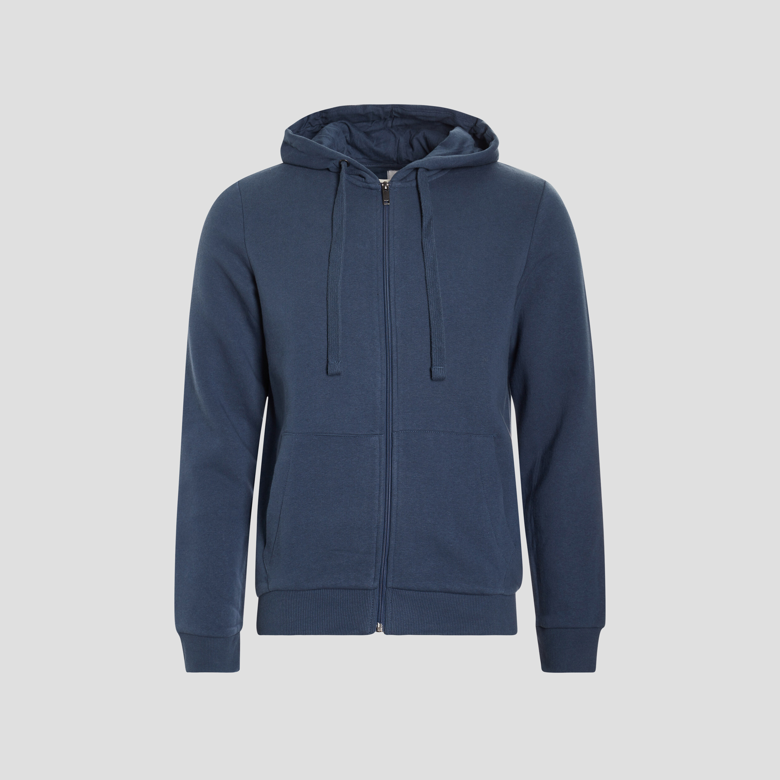 Sweat zippé molleton à capuche bleu homme | La Halle