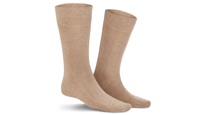 KUNERT Herren Socken Comfort Cotton 2er Pack Beige-mel.