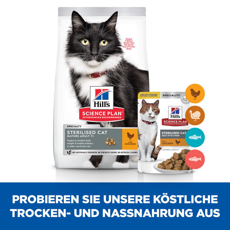 Hill's Trockenfutter Hill's Science Plan Sterilised Mature Adult 7+ mit Huhn 3 kg