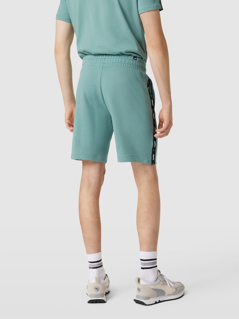 Shorts mit Label-Details in aqua blau