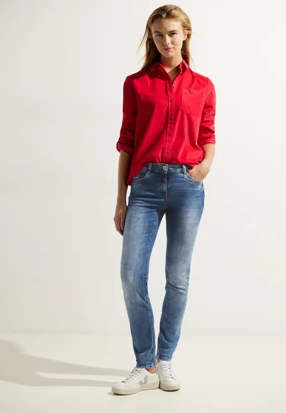 CECIL Slim Fit Jeans in Mittelblau
