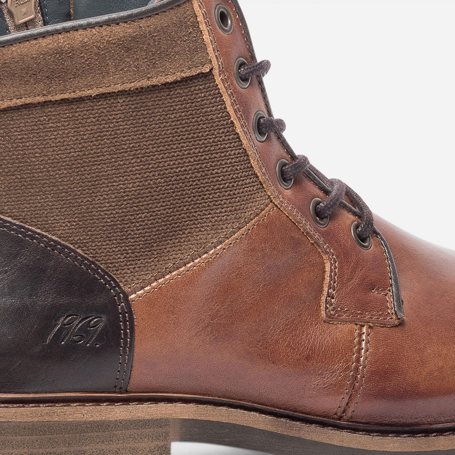 Boots cognac en cuir