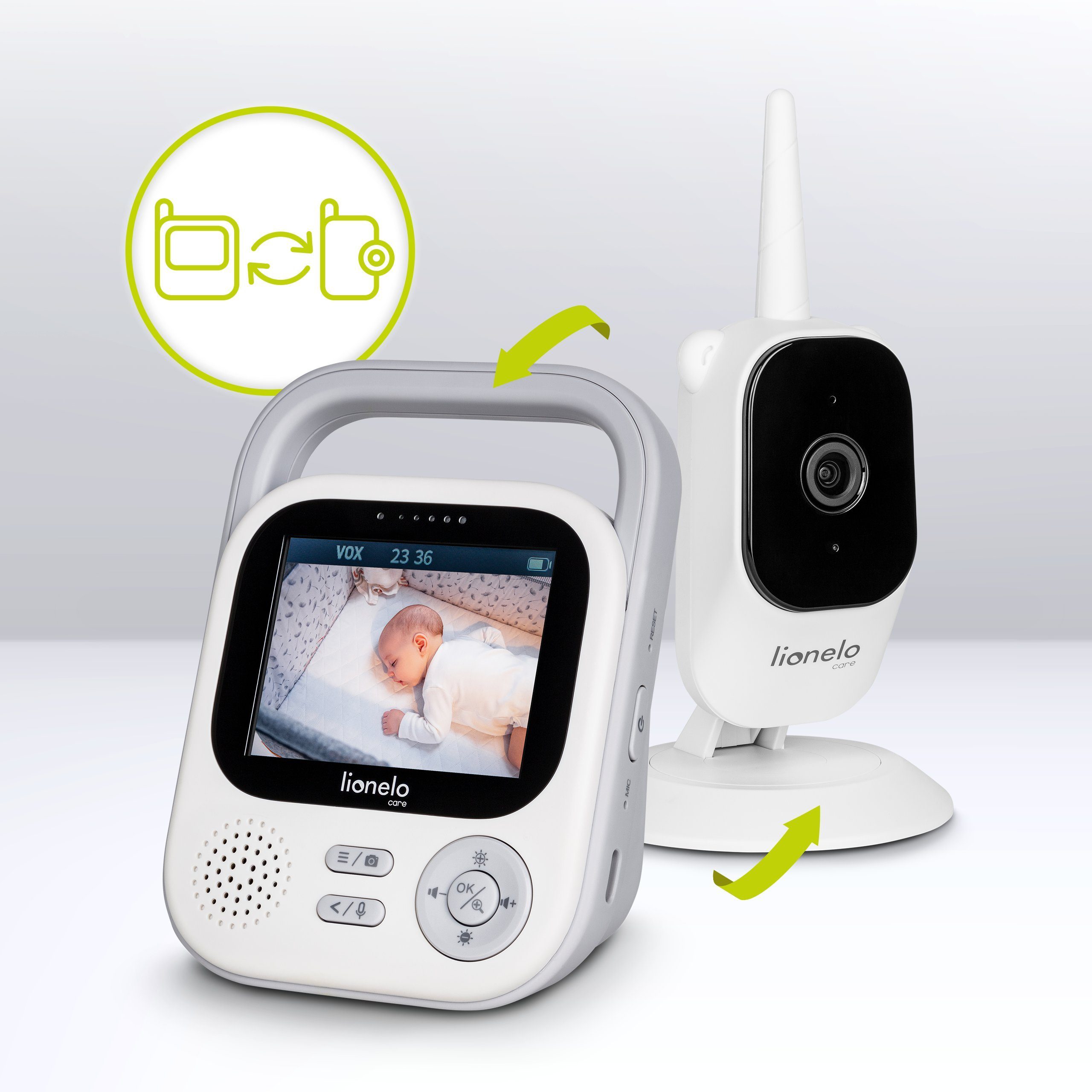 lionelo Video-Babyphone BABYLINE 3.2, Set, Set, 2,8