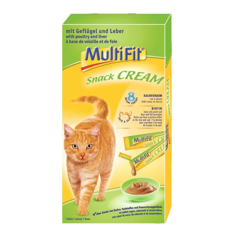 MultiFit Snacks MultiFit Snack Cream 11x7x15g Geflügel, Leber & Biotin