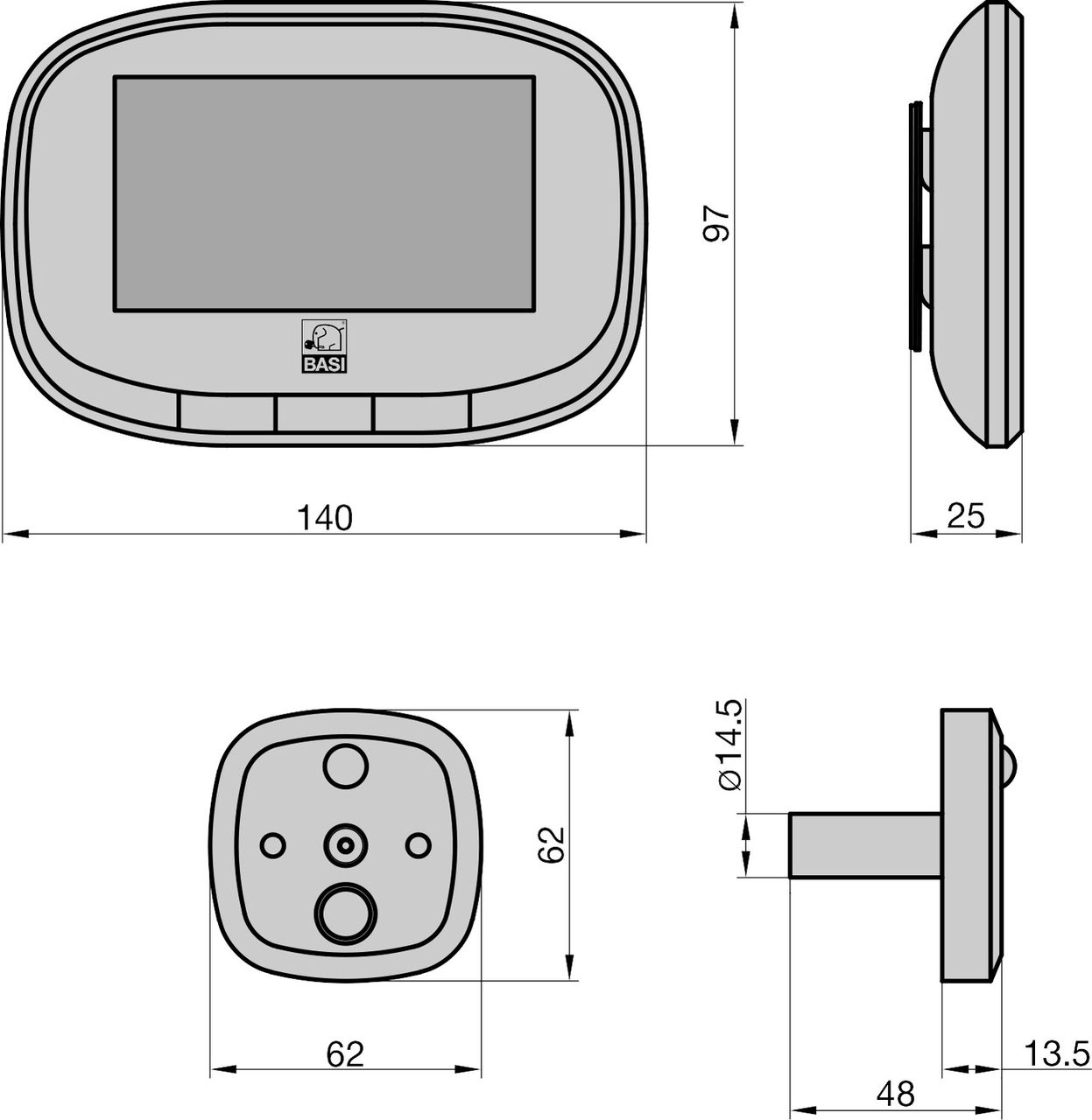 Basi Digitaler Türspion - TS 810 - silber
