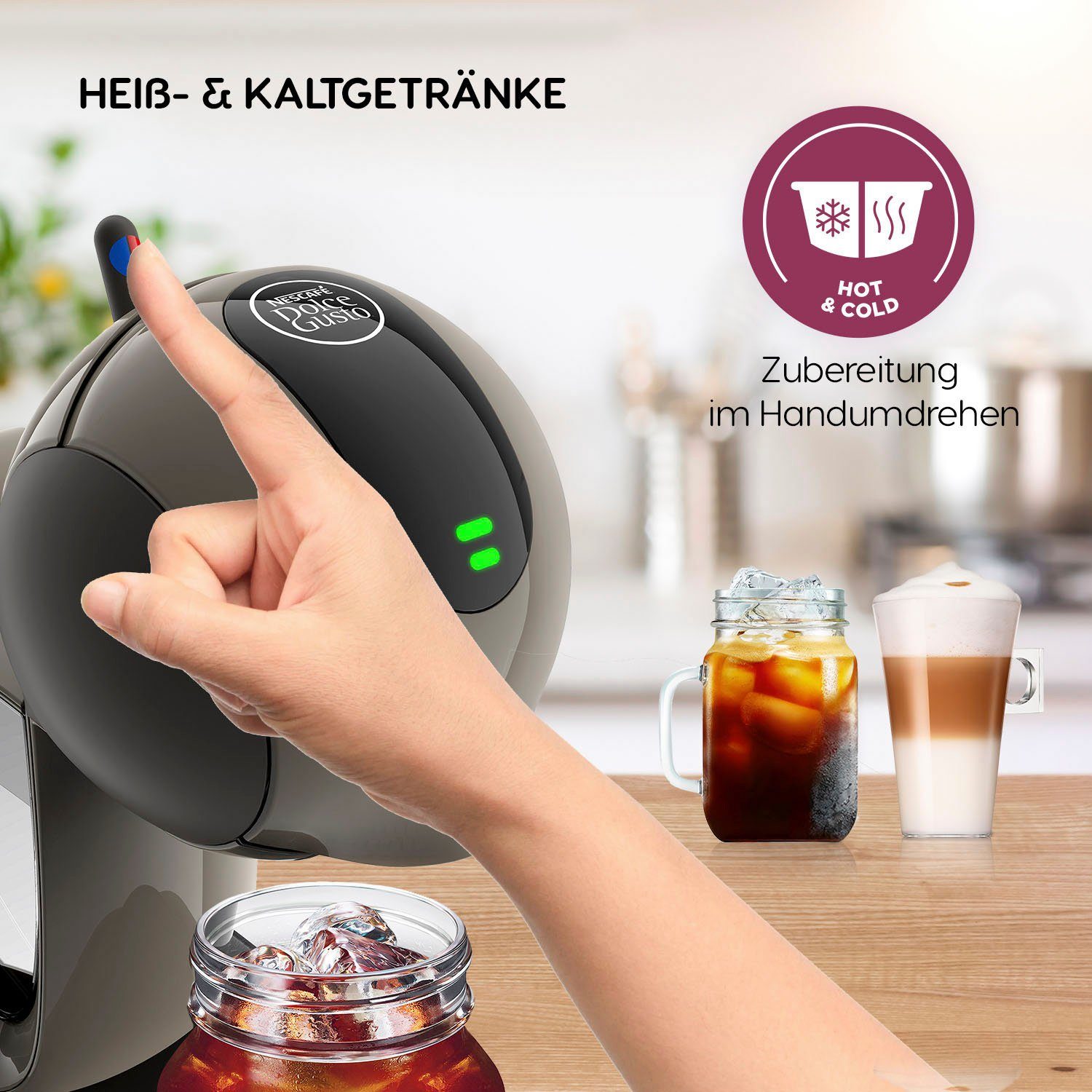NESCAFÉ® Dolce Gusto® Kapselmaschine Krups, KP270A Infinissima Touch Automatic in Taupe, Hochdrucksystem bis 15 Bar, Touchscreen, Energiesparmodus nach 1 Min.