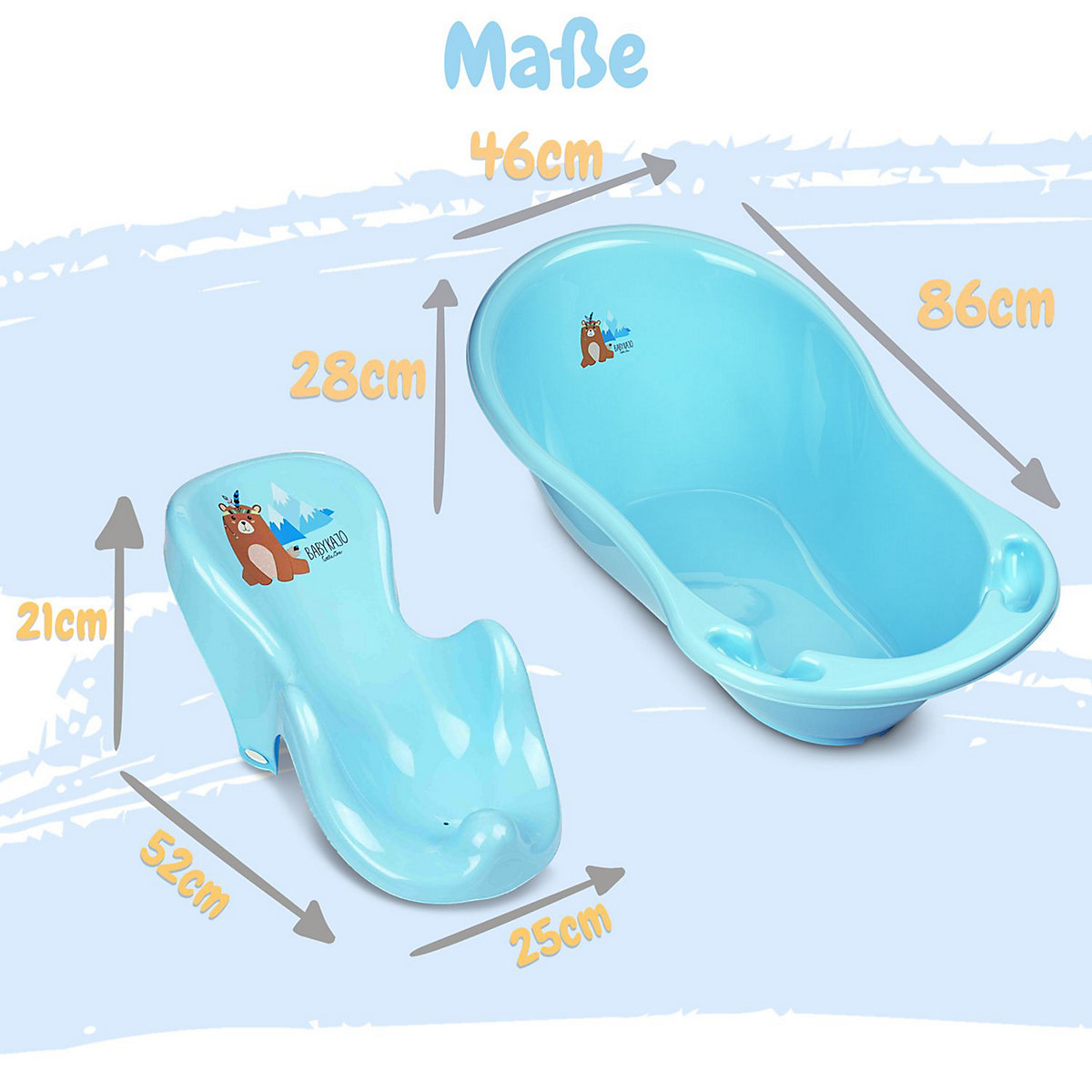 Baby Badewanne 7 Set - Baby Wanne, Badesitz, Ständer, Abfluss, Töpfchen, Hocker, Toilettentrainer.