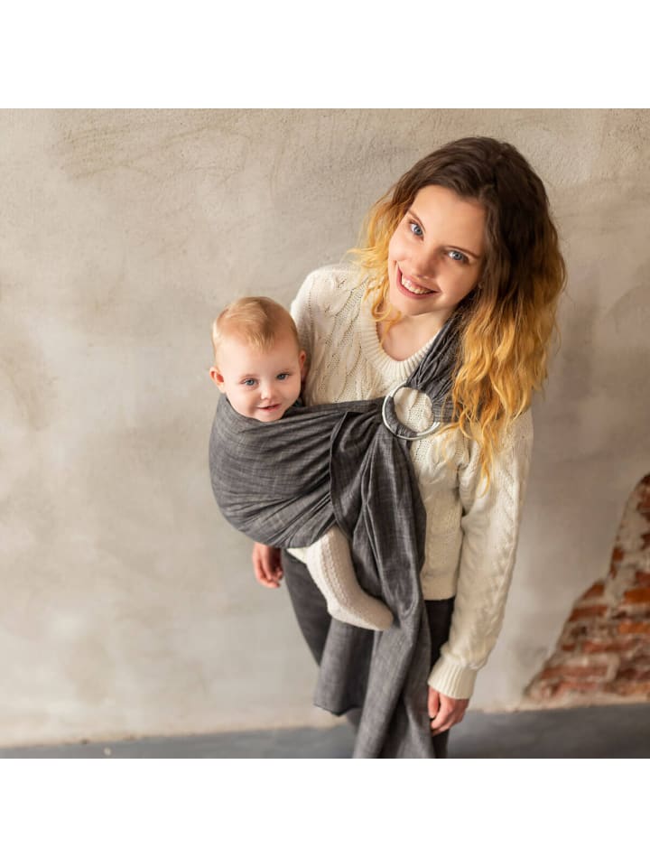 Hoppediz Babytragetuch Ring-Sling in Popeline Denim schwarz günstig kaufen 200 x 70 cm