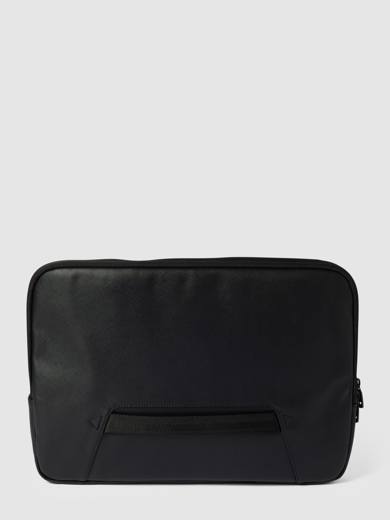 Laptoptasche mit Label-Applikation in schwarz