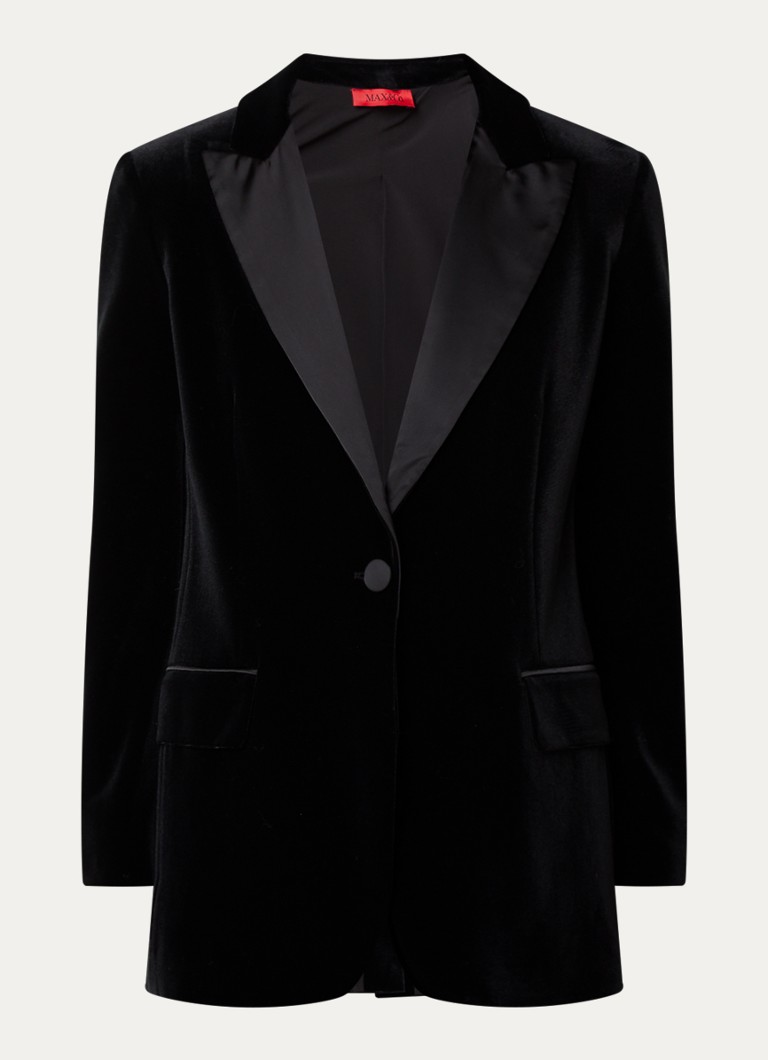 Blazer din catifea Betty Max & Co cu buzunare cu clapă
