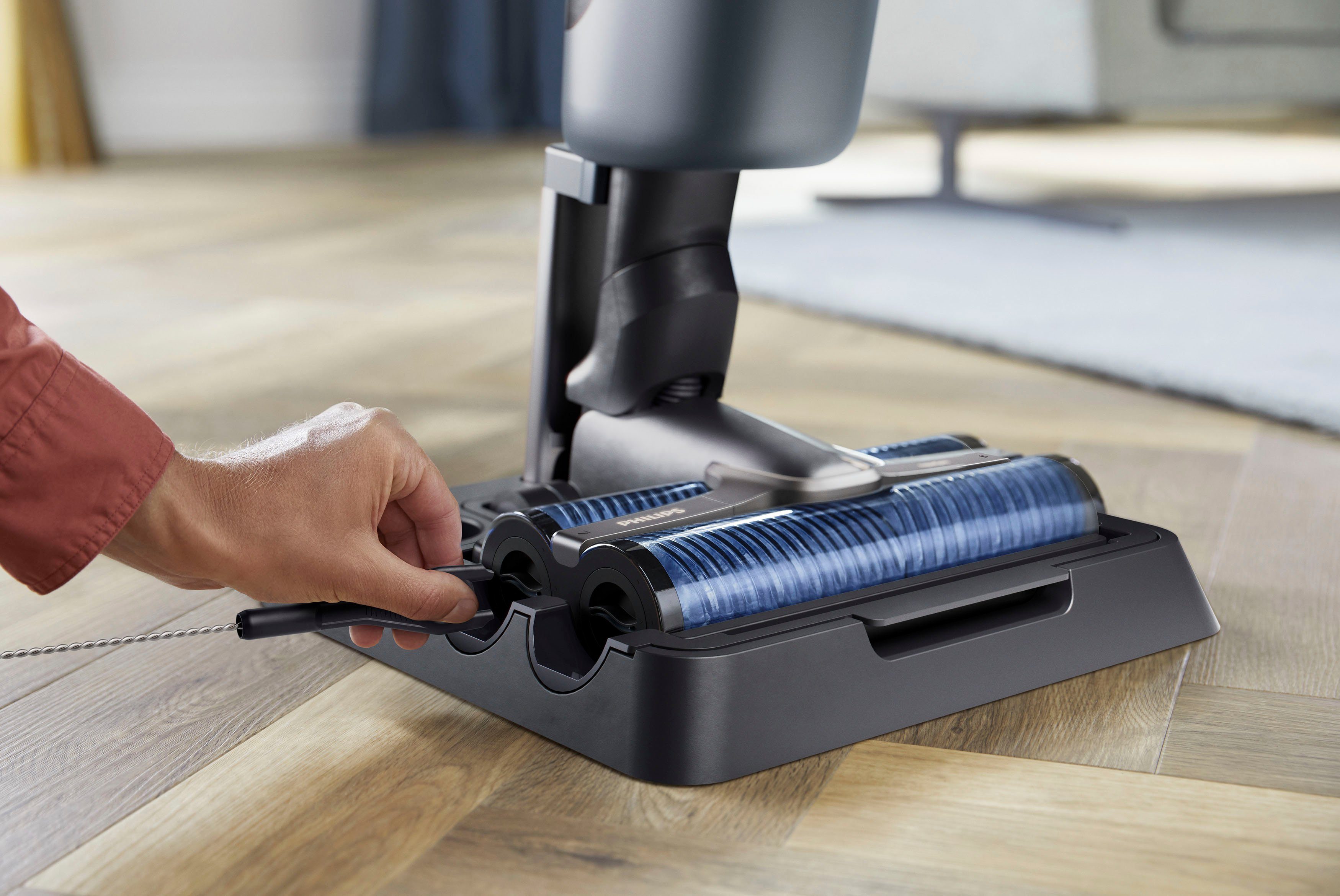 Philips Nass-Trocken-Akkusauger AquaTrio Cordless 7000 Series, Saugen und Wischen in einem Zug, beutellos, XW7110/01