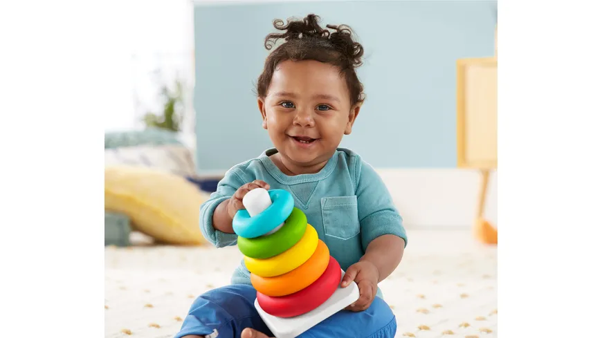 Fisher-Price Eco Farbring Pyramide, Stapelspiel, 100% Bio-Kunststoff