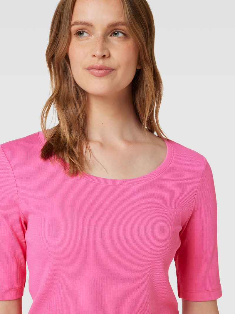 T-Shirt mit Rundhalsausschnitt Modell 'Mila' in fuchsia