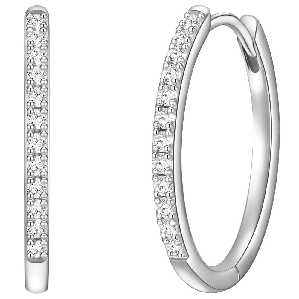 Glanzstücke München Créoles en argent Argent sterling Oxyde de zirconium (CZ) en Argent Boucles d'oreilles