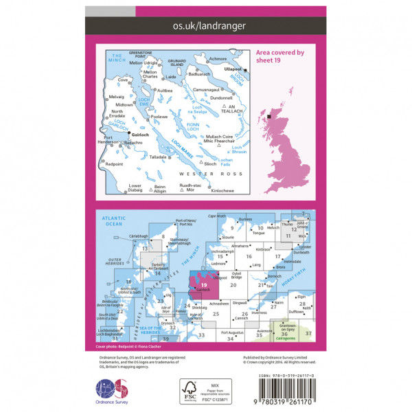 Ordnance Survey - Gairloch / Ullapool (Loch Maree) L019 - Wanderkarte