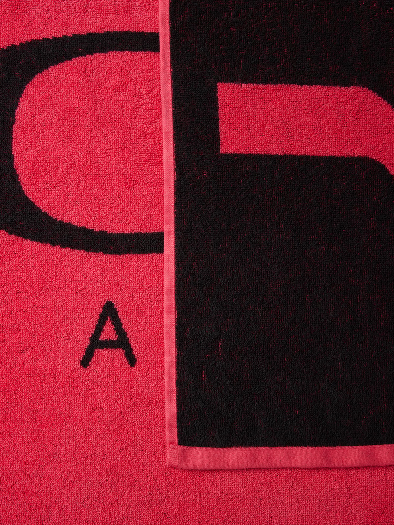 Handtuch mit Label-Print Modell 'SEAWATER' in rot
