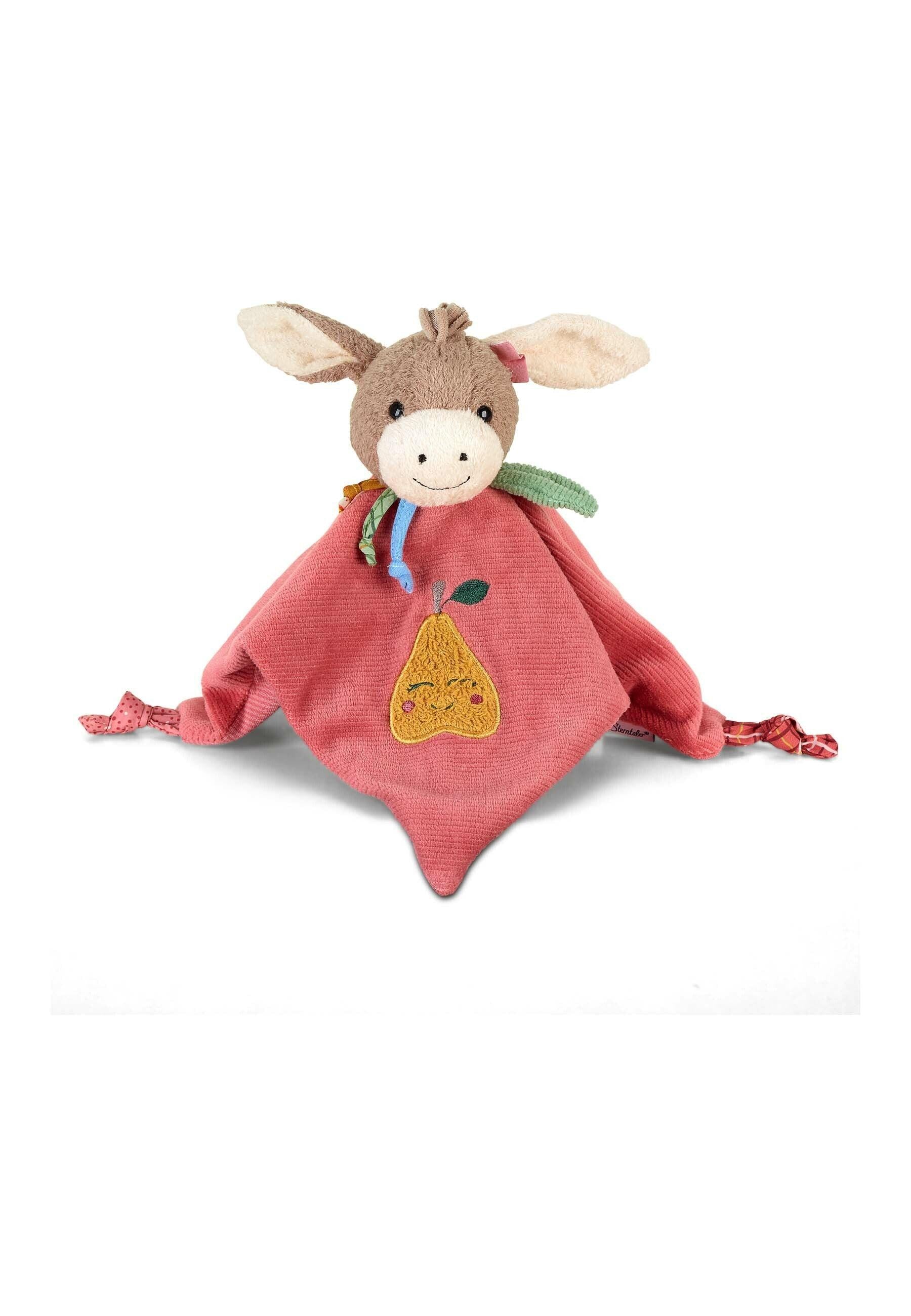 Schmusetuch Esel Emmily in Hellrot, 26 cm