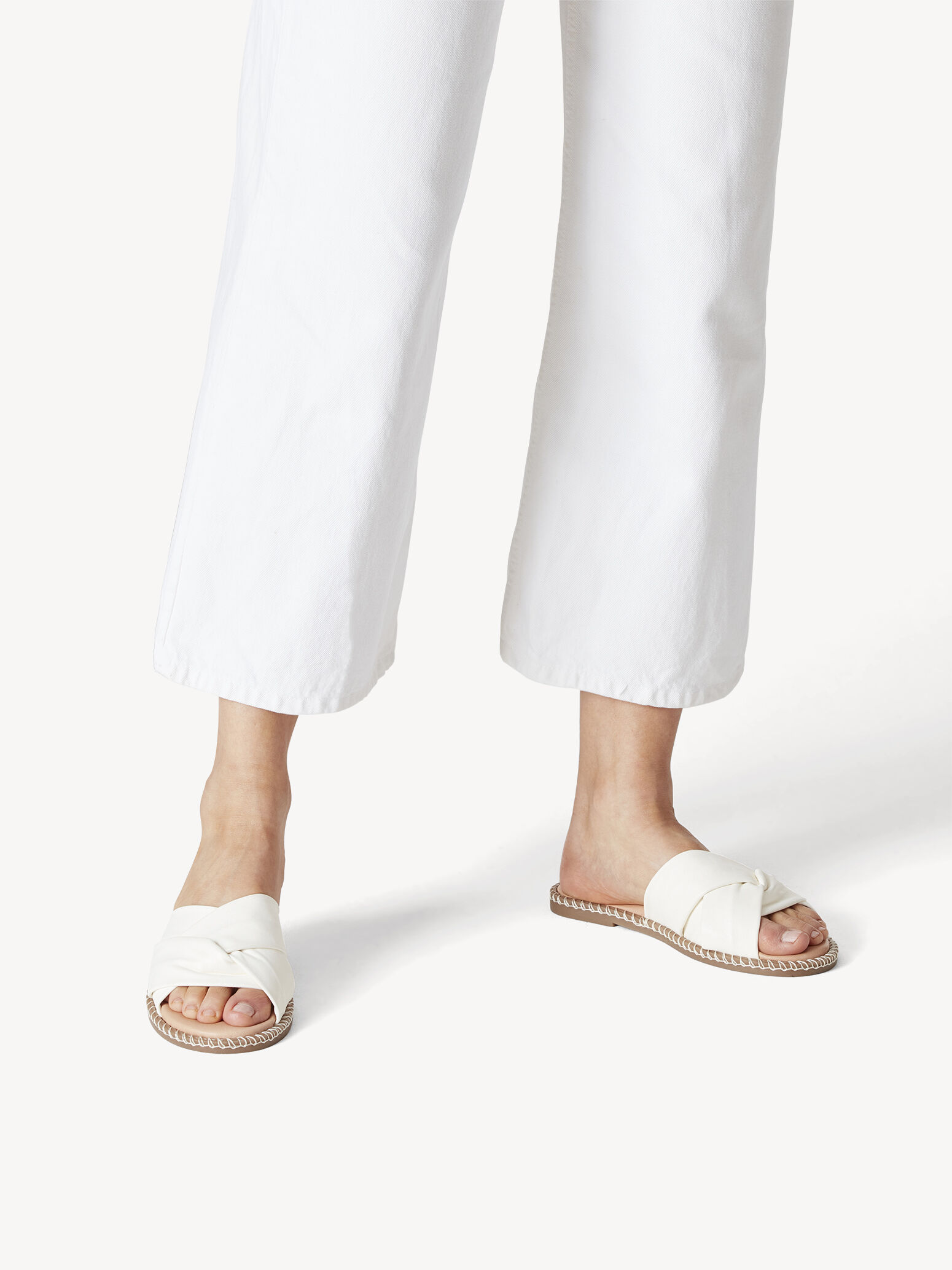 Mule en cuir - blanc